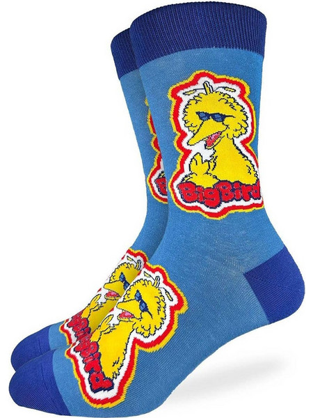 Good Luck Sock Sesame Street Big Bird Ανδρικές Κάλτσες Ψηλές με Σχέδια Μπλε GLS-1789