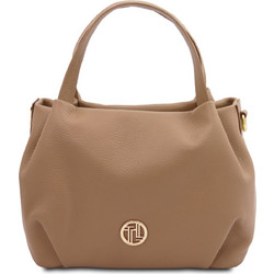 Tuscany Leather Γυναικεία Τσάντα Χειρός Δερμάτινη Μπεζ TL142372