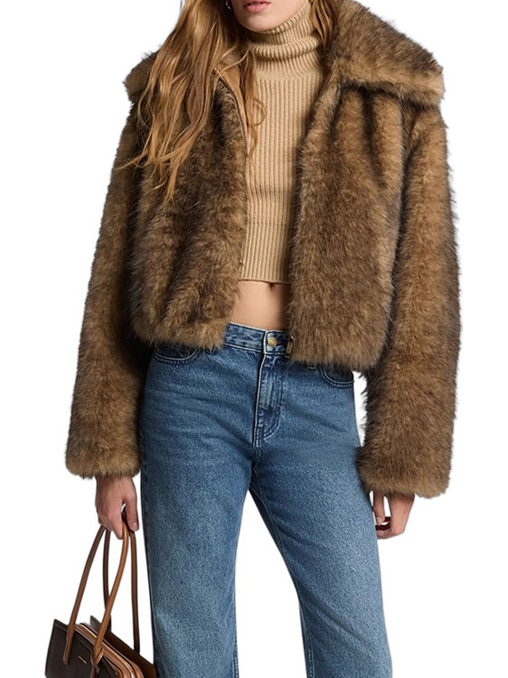Michael Kors Γυναικεία Γούνα Κοντή Καφέ MF620M5LSF-211