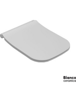 Bianco Ceramica Mizo Καπάκι Λεκάνης Τετράγωνο Πλαστικό Slim Soft Close Λευκό 508-MS36SC-301
