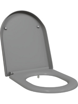 vidaXL Καπάκι Λεκάνης D-Shape Πλαστικό Γκρι 49x36cm 42002355