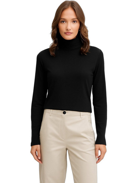 Vero Moda Γυναικείο Χειμερινό Crop Top Βαμβακερό Μαύρο 10323753