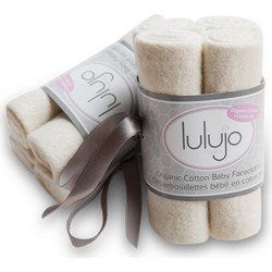 Lulujo LJ010 Σετ Βρεφικές Λαβέτες Ώμου 100% Βαμβακερές Πετσετέ Μπεζ 20x20cm 4τμχ