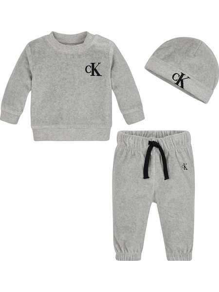 Calvin Klein Βρεφικό Σετ Φόρμας Χειμωνιάτικο Γκρι IN0IN00100-PZ2
