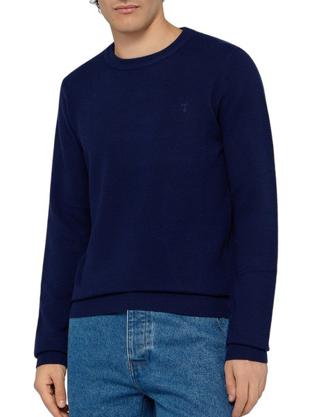 Trussardi Ανδρική Πλεκτή Μπλούζα Σκούρο Μπλε MK611K04-034