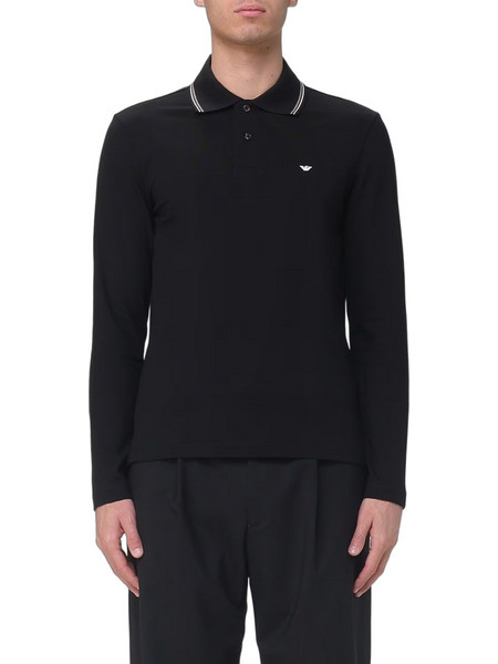 Emporio Armani Ανδρική Μπλούζα Polo Μακρυμάνικη Μαύρη EM004608AF23090