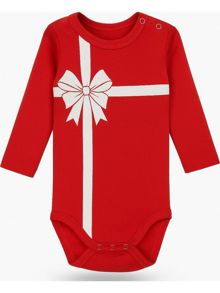 I Am Christmas Gift Φορμάκι Εσώρουχο Μακρυμάνικo για Κορίτσι Κόκκινο 225726