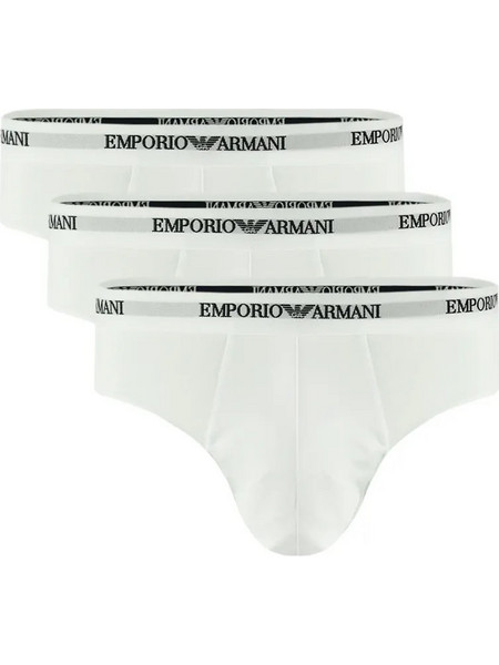 Emporio Armani Ανδρικά Σλιπ Βαμβακερά Λευκά 3Pack EM000258AF14132-M0066