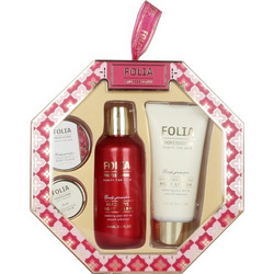 Folia Body Powder Body Wash 160ml + Body Lotion 100ml + Body Scrub 30ml + Lip Balm 10gr