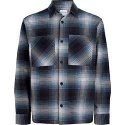 Jack & Jones Ανδρικό Πουκάμισο Βαμβακερό Καρό Μακρυμάνικο Κανονική Γραμμή Navy Μπλε 12300391