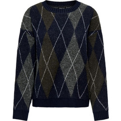 Only Γυναικεία Πλεκτή Μπλούζα Navy Μπλε 15383804