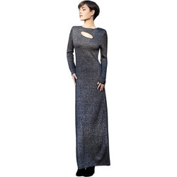 AGGEL Maxi Βραδινό Φόρεμα Ασημί FW53128K
