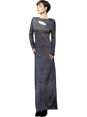 AGGEL Maxi Βραδινό Φόρεμα Ασημί FW53128K