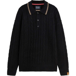 Scotch & Soda Γυναικεία Πλεκτή Μπλούζα με Γιακά Μαύρη 183771