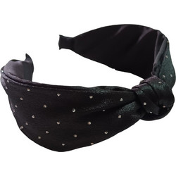 RO Accessories 14-0282 Στέκα Μαλλιών Υφασμάτινη Κόμπος Πουά Μαύρη