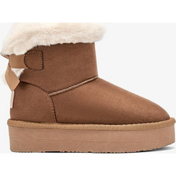 B&W Παιδικά Μποτάκια Μπρονζέ Suede με Γούνα BWSH543002-TAN