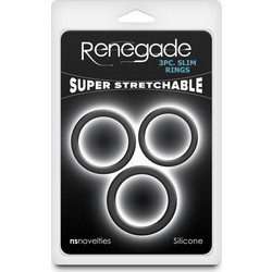 NS Novelties Renegade Slm Σετ Ελαστικά Δαχτυλίδια Πέους Σιλικόνης Μαύρα 3τμχ
