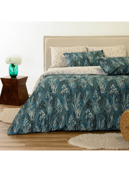 Melinen Σετ Σεντόνια King Size Βαμβακερά με Λάστιχο 180x200+32 Ultra Line Denver Petrol