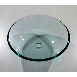 Inter Ceramic Επικαθήμενος Νιπτήρας Μπάνιου Στρογγυλός Γυάλινος Διαφανής ICC042T
