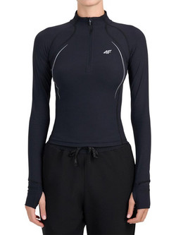 4F Γυναικείο Αθλητικό Crop Top Μαύρο 4FWAW26TFLOF587-20S