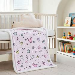 Rythmos Newborn Happy Hearts Βρεφικό Κουβερτοπάπλωμα Λίκνου 110x80cm Ροζ