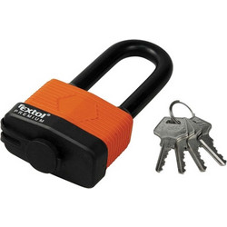EXTOL PREMIUM Padlock waterproof elongated 65mm 4 keys