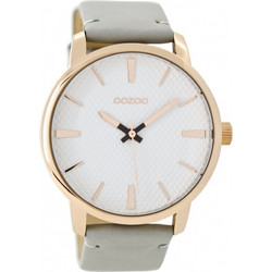 Oozoo Timepieces Γυναικείο Ρολόι με Γκρι Δερμάτινο Λουράκι C9020