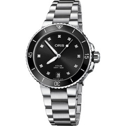Oris Aquis Diamonds Γυναικείο Ρολόι Αυτόματο με Ασημί Μεταλλικό Μπρασελέ 0173377314194-0781805P