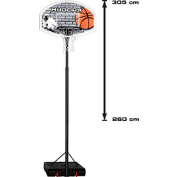 Hudora Pro XXL Μπασκέτα με Βάση και Ρυθμιζόμενο Ύψος 260-305cm 71661
