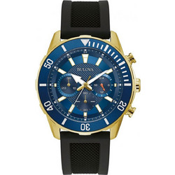 Bulova Sport Ανδρικό Ρολόι Χρονογράφος με Μαύρο Καουτσούκ Λουράκι 98A244