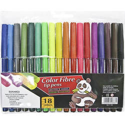 Justnote Color Fibre Μαρκαδόροι Ζωγραφικής Σετ 18 Χρώματα 12τμχ