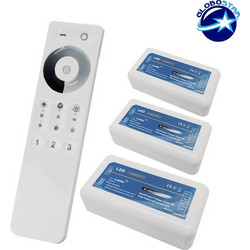 GLOBOSTAR(R) 04238 CORE Dimmer 3CH DC 12-24V 36A 864W Max IP20 - RF 2.4GHz Ασύρματο Χειριστήριο Αφής 3 Ζώνων - M8.5xΠ4.5xΥ2.5cm