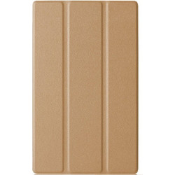 Huawei MatePad T8 8" (2020 Release) - Θήκη Βιβλίο Tri-Fold Gold με Βάση Στήριξης και πίσω κάλυμμα σιλικόνης διάφανο (oem)