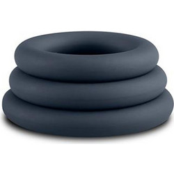 Boners Piece Cock Ring Σετ Ελαστικά Δαχτυλίδια Πέους Σιλικόνης Γκρι 3τμχ
