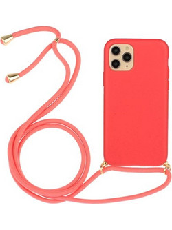 Θήκη Σιλικόνης TPU με Κορδόνι Ώμου για iPhone 11 Pro 5.8 inch - Κόκκινο