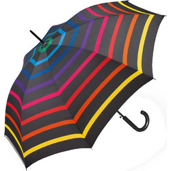 Happy Rain 41082-2 Αυτόματη Ομπρέλα Μπαστούνι Μαύρη-Πολύχρωμη