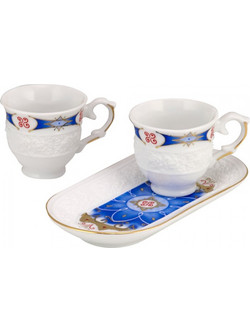 WM Collection Σετ Φλιτζάνια Ελληνικού Καφέ Πορσελάνης Πολύχρωμα 100ml 2τμχ NBR-400/4570