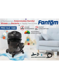 Fantom 1PRO H2O 1500 Ηλεκτρική Σκούπα 1400W με Σακούλα 7lt