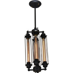 Home Lighting Toro Κρεμαστό Φωτιστικό Οροφής Πλέγμα Τρίφωτο Μαύρο DD-0311-4 77-2598