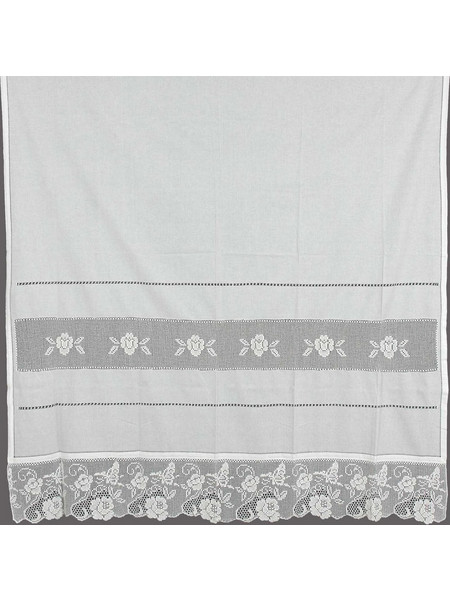 Silk Fashion Κουρτίνα με Τούνελ & Δαντέλα 140x260 5119 Λευκό]