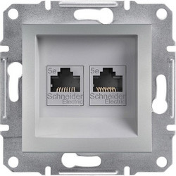 Πρίζα Δικτύου RJ45 cat5e U/UTP Διπλή Αλουμίνιο Schneider Asfora EPH4400161