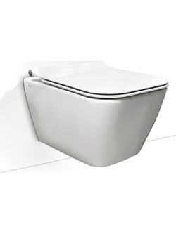 Λεκάνη Κρεμαστή Serel Rita Rimless RT2600 52 εκ. Πορσελάνης Λευκή με Κάλυμμα Αντιβακτηριακό Βακελίτη Soft Close