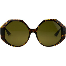 Versace VE 4395 108/73 Γυναικεία Γυαλιά Ηλίου Πολυγωνικά Κοκάλινα Μεταλλικά Καφέ με Καφέ Polarized Φακό
