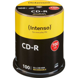 1x100 Intenso CD-R 80 / 700MB 52x Speed, Cakebox (1001126)