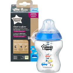 Tommee Tippee Closer To Nature Σετ Πλαστικά Μπιμπερό με Θηλή Σιλικόνης κατά των Κολικών 0m+ Blue 260ml