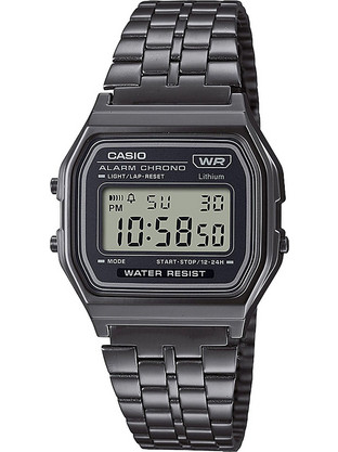 Casio Vintage Ψηφιακό Ανδρικό Ρολόι Χρονογράφος με Μαύρο Μεταλλικό Μπρασελέ A-158WETB-1AEF
