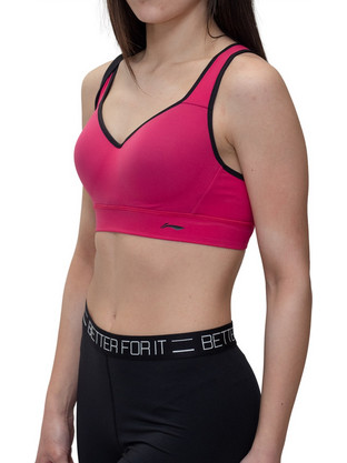 Li-Ning Max Sport Fitness Bra Αθλητικό Μπουστάκι με Μέτρια Στήριξη Φούξια AUBP024-4H-1-1-1