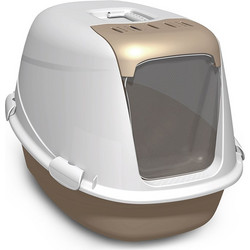 MP Bergamo Curvy Τουαλέτα Γάτας Κλειστή Λευκή Χρυσή Μ60xΠ36xΥ40cm