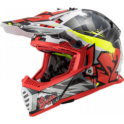 LS2 MX437 Fast Evo Crusher Black / Red Κράνος Μηχανής Motocross 1150gr