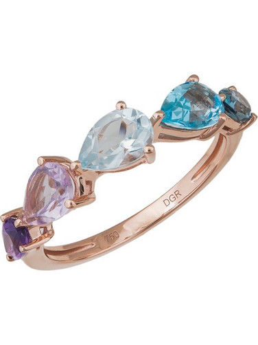 Ροζ gold δαχτυλίδι με Topaz και Αμέθυστο Κ18 037795 037795 Χρυσός 18 Καράτια